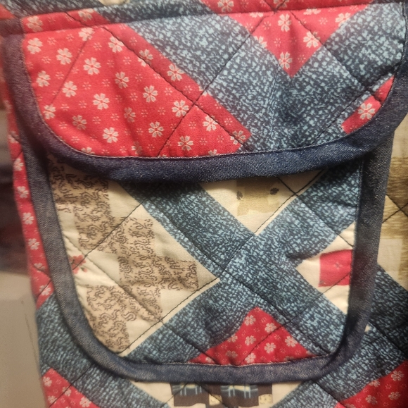 Tasha Polizzi Collection Patchwork Quilted Duster Coat, L - Picture 7 of 9